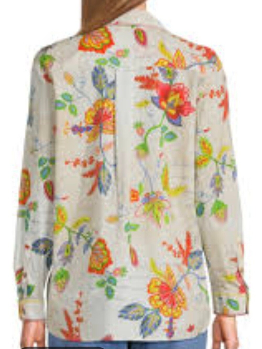 John Mark Floral Button Front Blouse  Floral Lightweight Embroidered Pockets  M - Picture 2 of 14